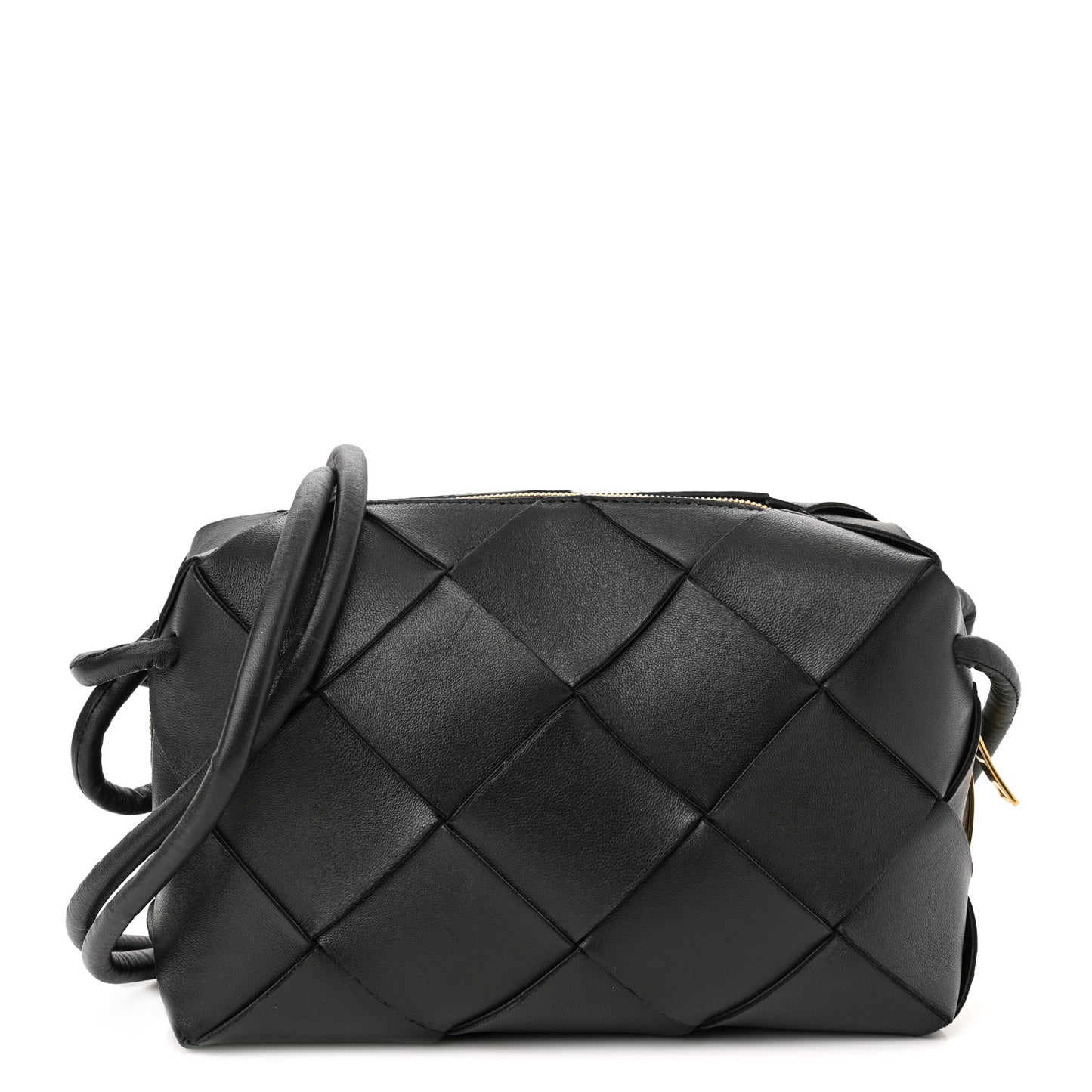 Lambskin Maxi Intrecciato Small Cassette Camera Bag Black
