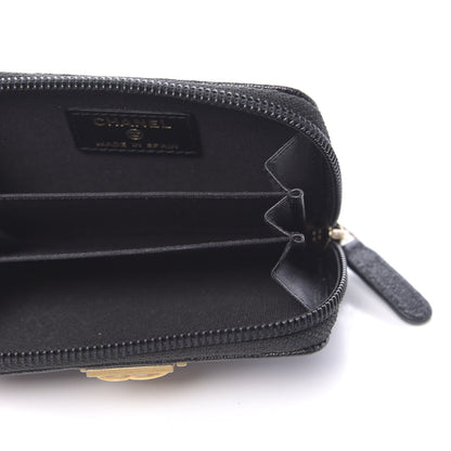 Chanel Caviar Quilted Boy Zip Around Coin Purse Wallet Black 5 of 8