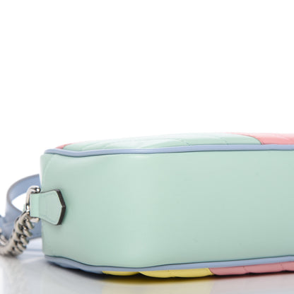 Gucci Calfskin Matelasse Diagonal Small GG Marmont Chain Shoulder Bag Multicolor Pastel 6 of 10