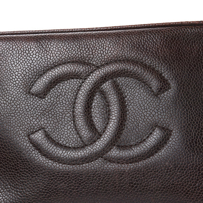 Chanel Caviar Timeless CC Cosmetic Pouch Bag Brown 12 of 15
