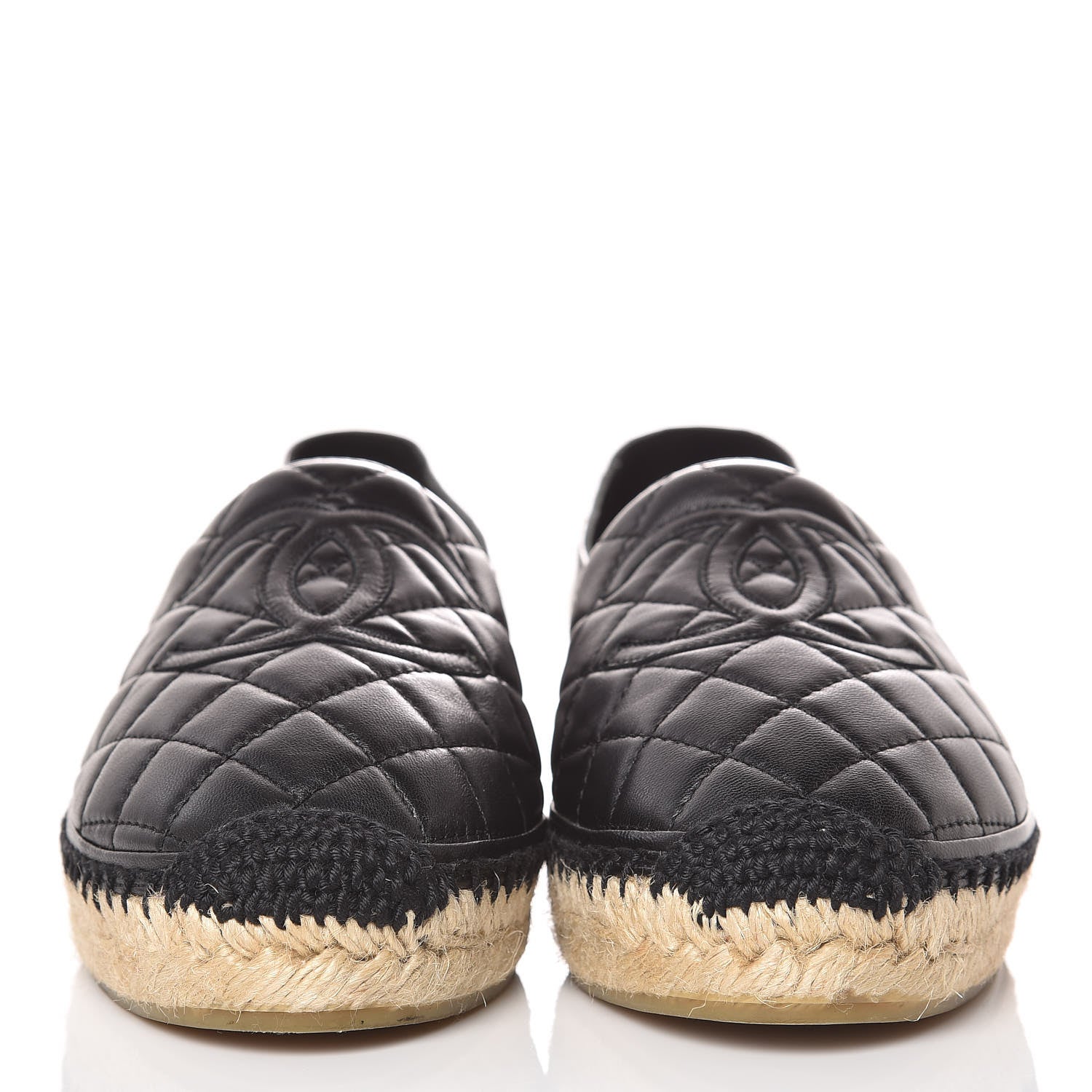 Chanel Lambskin Quilted CC Espadrilles 39 Black 2 of 11