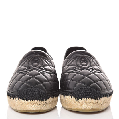 Chanel Lambskin Quilted CC Espadrilles 39 Black 2 of 11