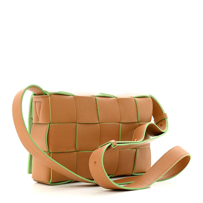 Bottega Veneta Grained Calfskin Maxi Intrecciato Cassette Crossbody Bag Caramel Pistachio 3 of 10