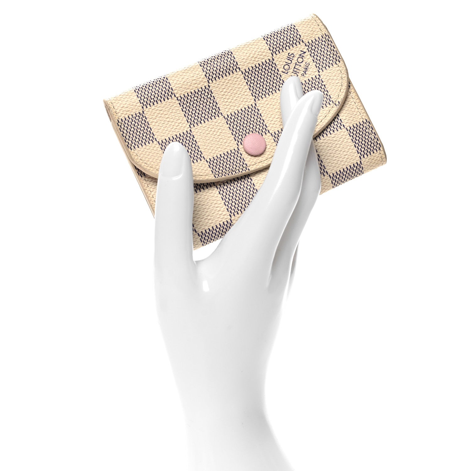 Louis Vuitton Damier Azur Rosalie Coin Purse Rose Ballerine 2 of 7