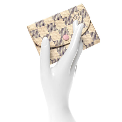 Louis Vuitton Damier Azur Rosalie Coin Purse Rose Ballerine 2 of 7