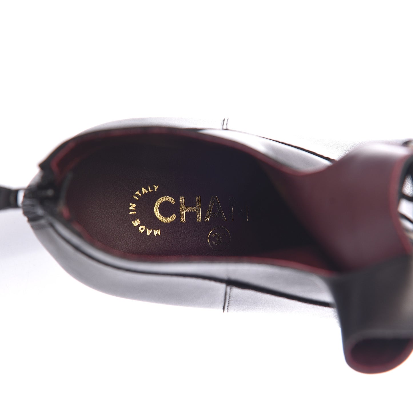 Lambskin Cap Toe Short Boots 39 Black