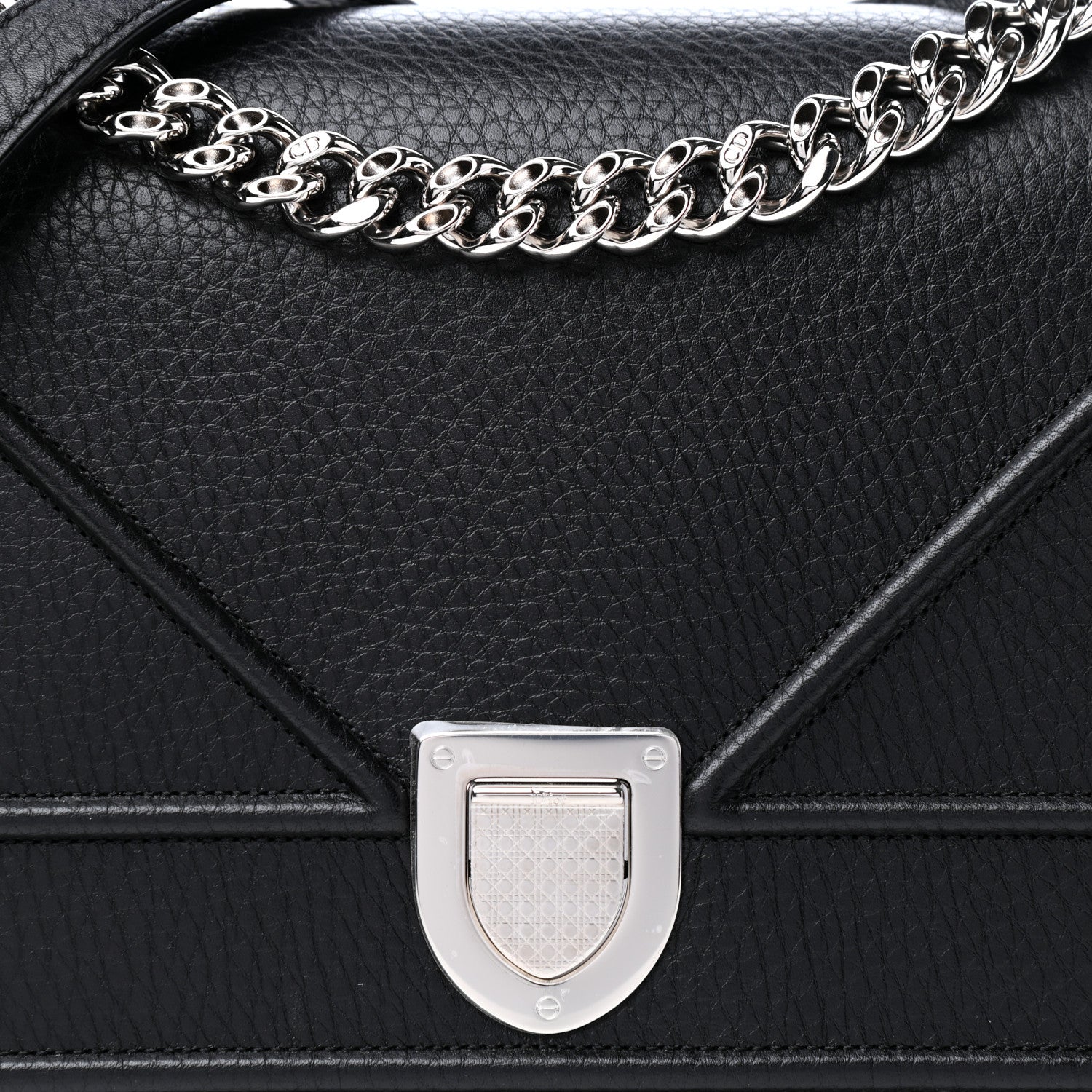 Christian Dior Grained Calfskin Medium Diorama Flap Bag Black 9 of 9