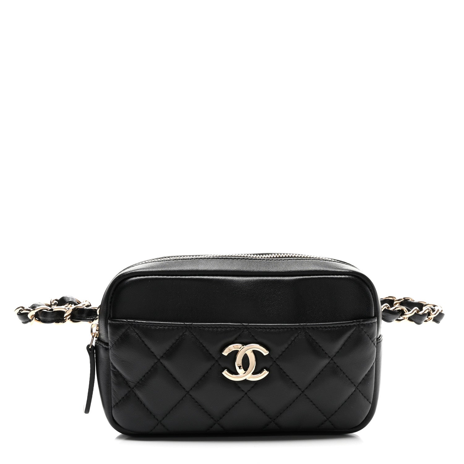Chanel Lambskin Quilted Waist Bag With Pouch Black 1 of 11