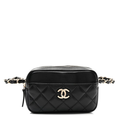 Chanel Lambskin Quilted Waist Bag With Pouch Black 1 of 11