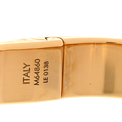 Louis Vuitton Brass Crystal Monogram Nanogram Strass Cuff S Gold 5 of 8