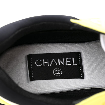 Chanel Lycra Fabric CC Sneakers 38 Yellow 7 of 10