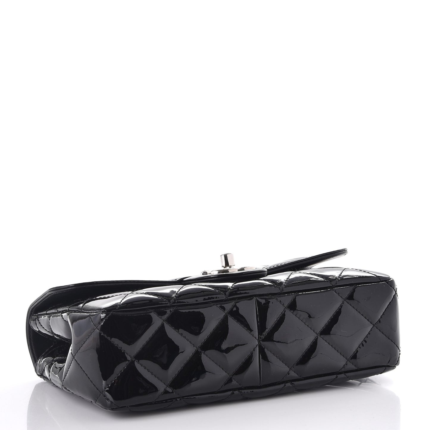 Patent Quilted Small Coco Shine Flap Black