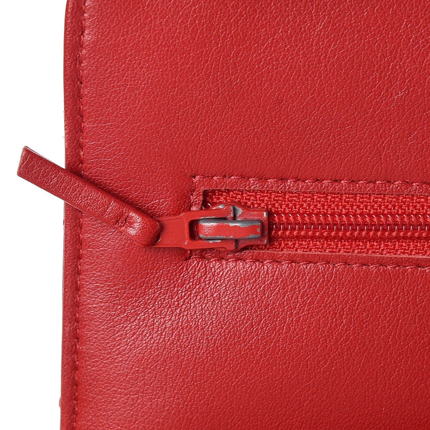 Patent Quilted Wallet On Chain WOC Red