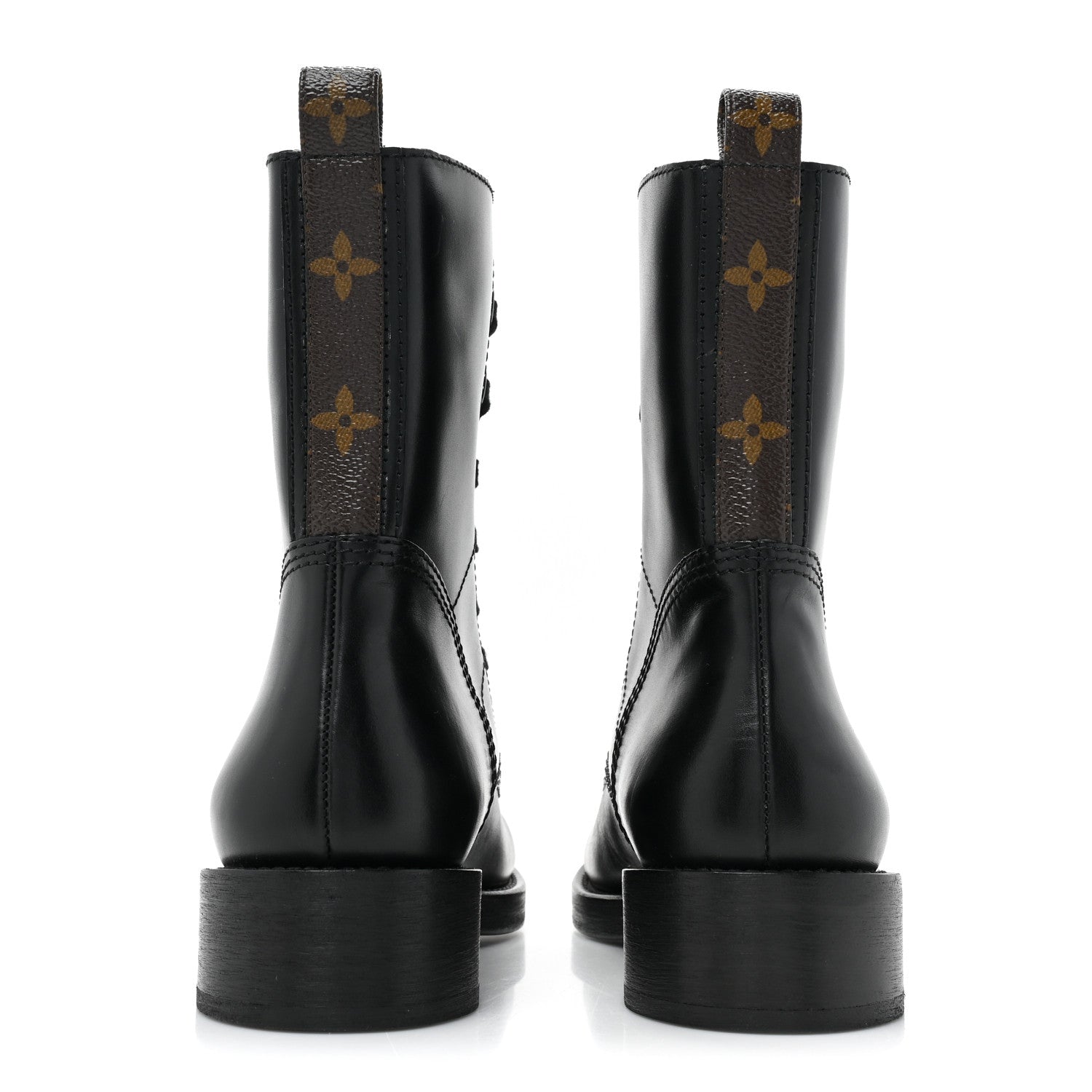 Louis Vuitton Calfskin Monogram Metropolis Flat Ranger Boots 39 Black 4 of 11