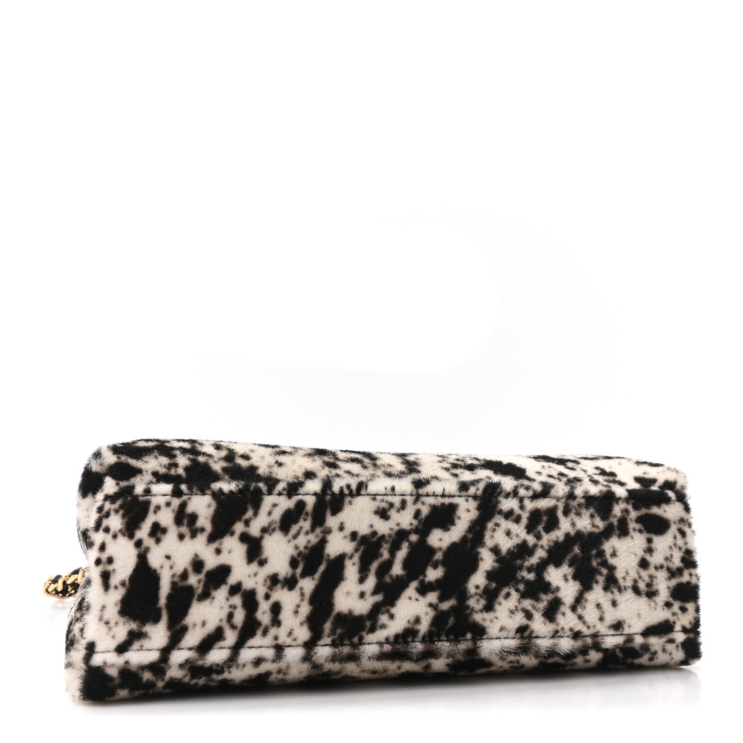 Chanel Pony Hair Printed Chic Lady Small Shopping Tote White Black 4 of 11