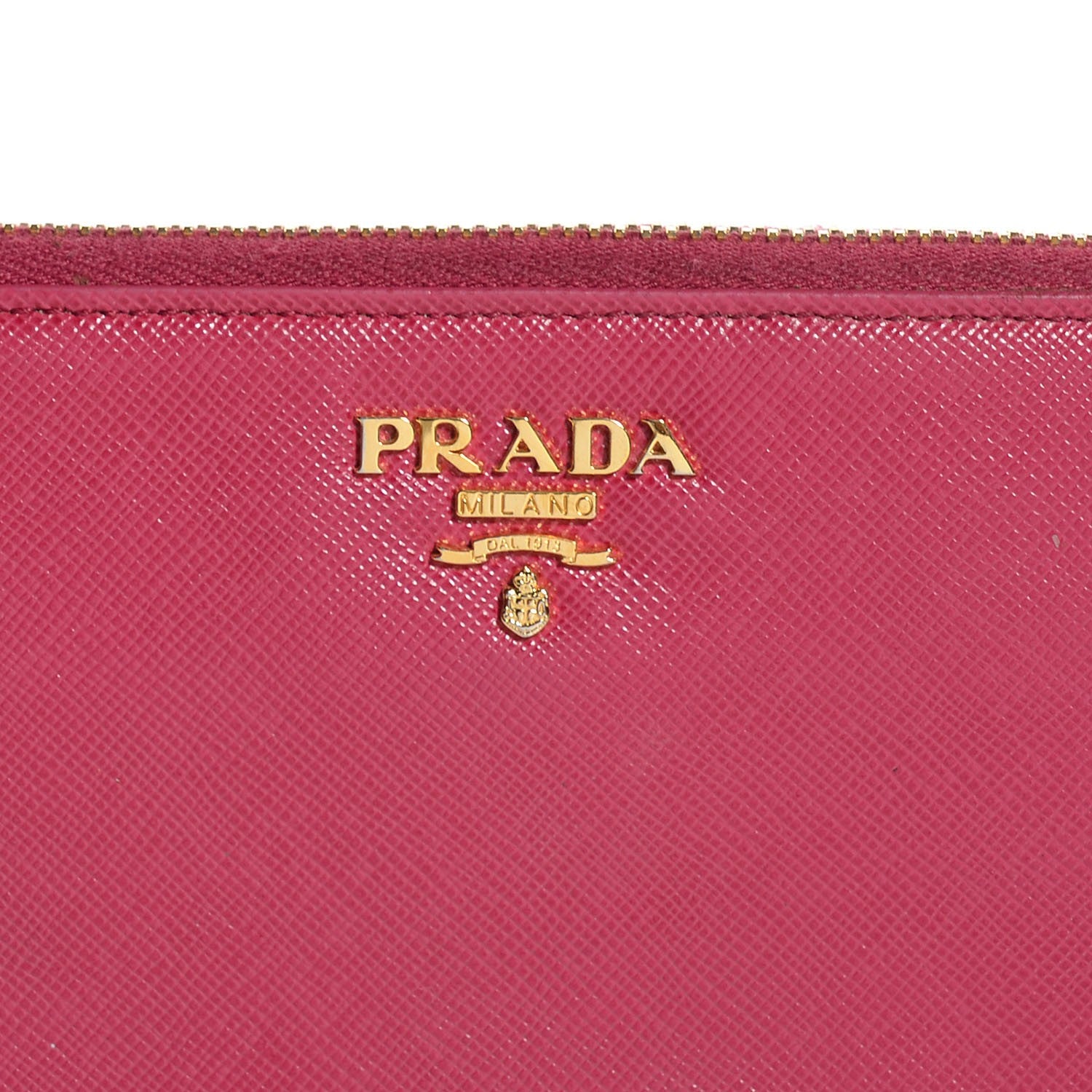 Prada Saffiano Metal Zip Around Wallet Ibisco 5 of 18