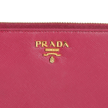 Prada Saffiano Metal Zip Around Wallet Ibisco 5 of 18