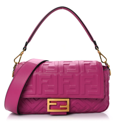 Fendi Nappa FF 1974 Embossed Baguette Ciclamino Pilar 1 of 8
