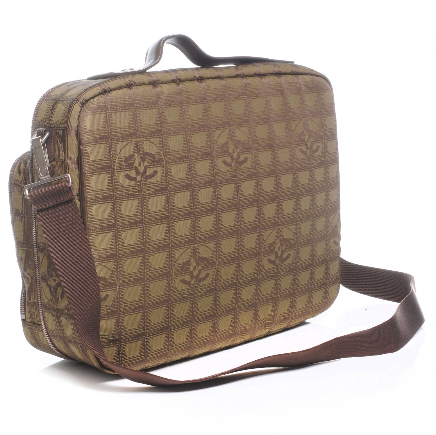 Chanel Nylon Travel Laptop Briefcase Bag Green 3 of 8