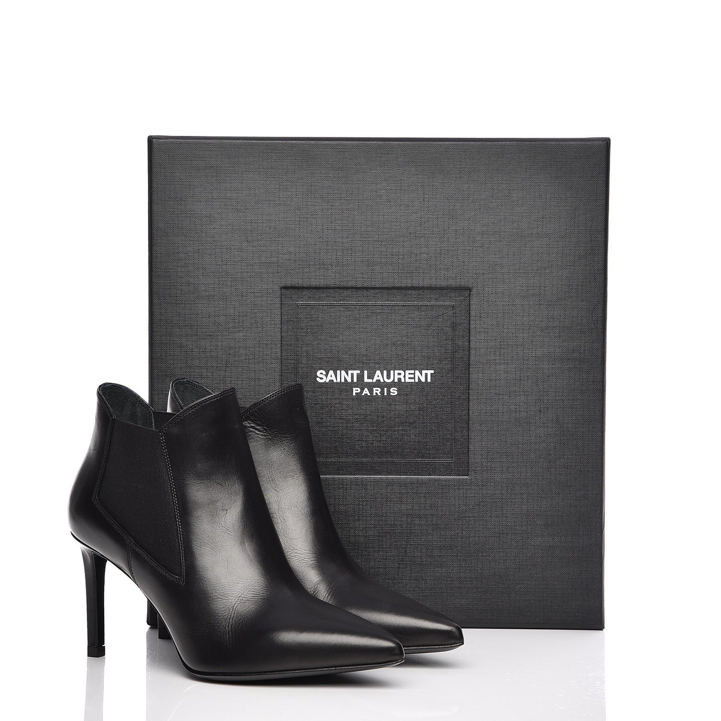 Calfskin Classic Paris Ela 80 Ankle Boots 35.5 Black