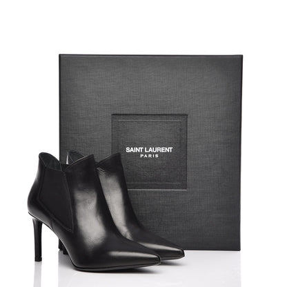 Saint Laurent Calfskin Classic Paris Ela 80 Ankle Boots 35.5 Black 10 of 10