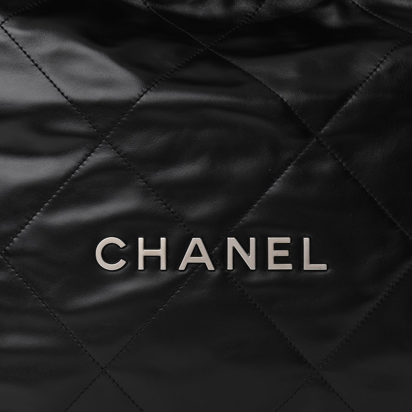 Shiny Calfskin Quilted Small Chanel 22 Black