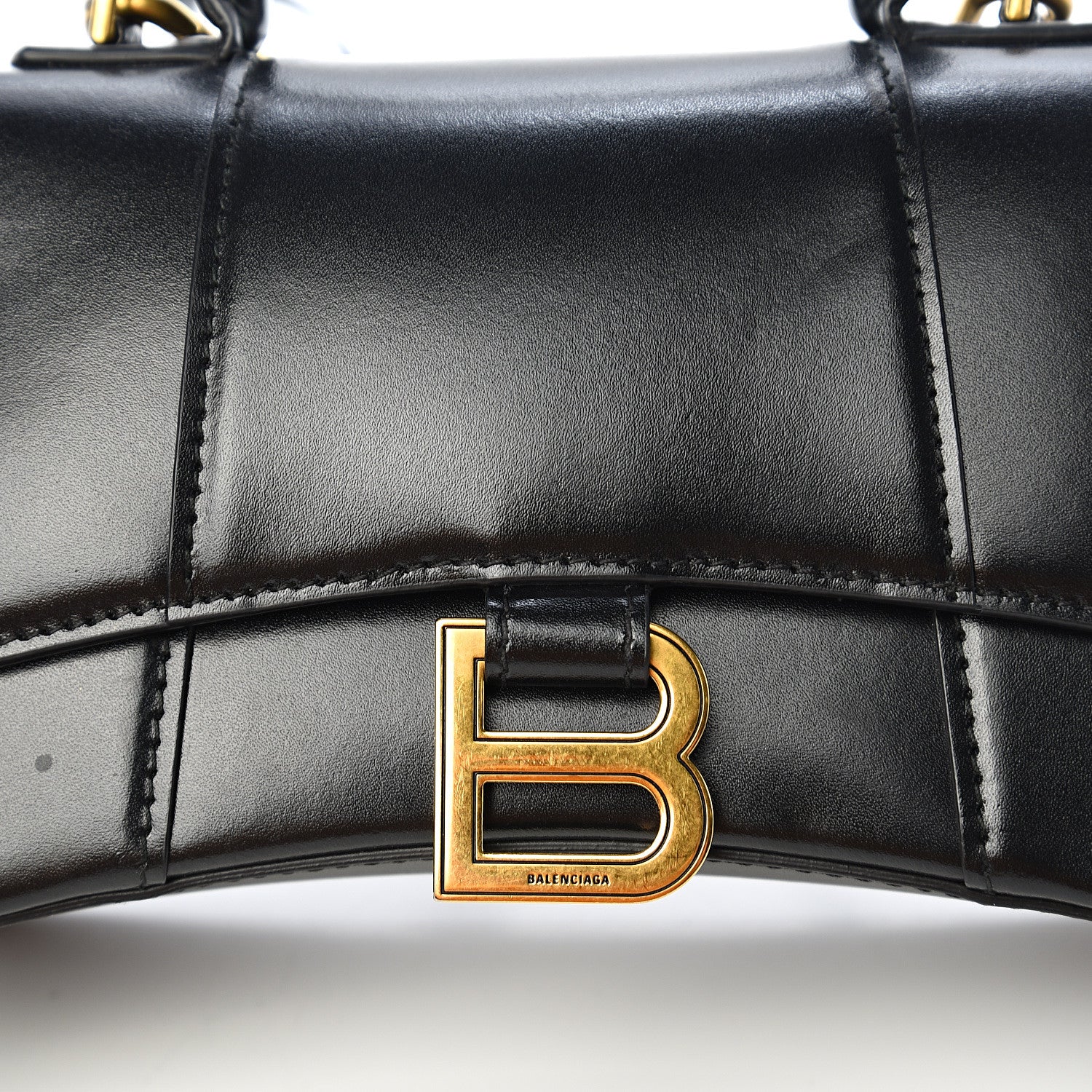 Balenciaga Shiny Box Calfskin Hourglass Top Handle Bag XS Black 14 of 14