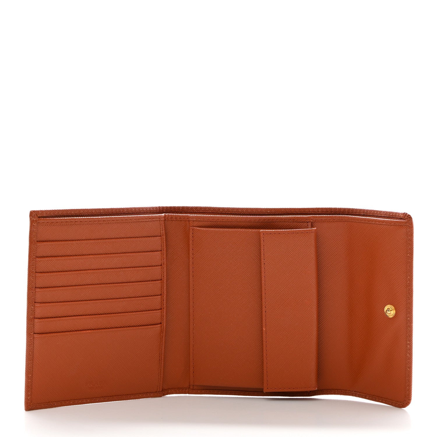 Prada Saffiano Metal Flap Wallet Rame 5 of 14