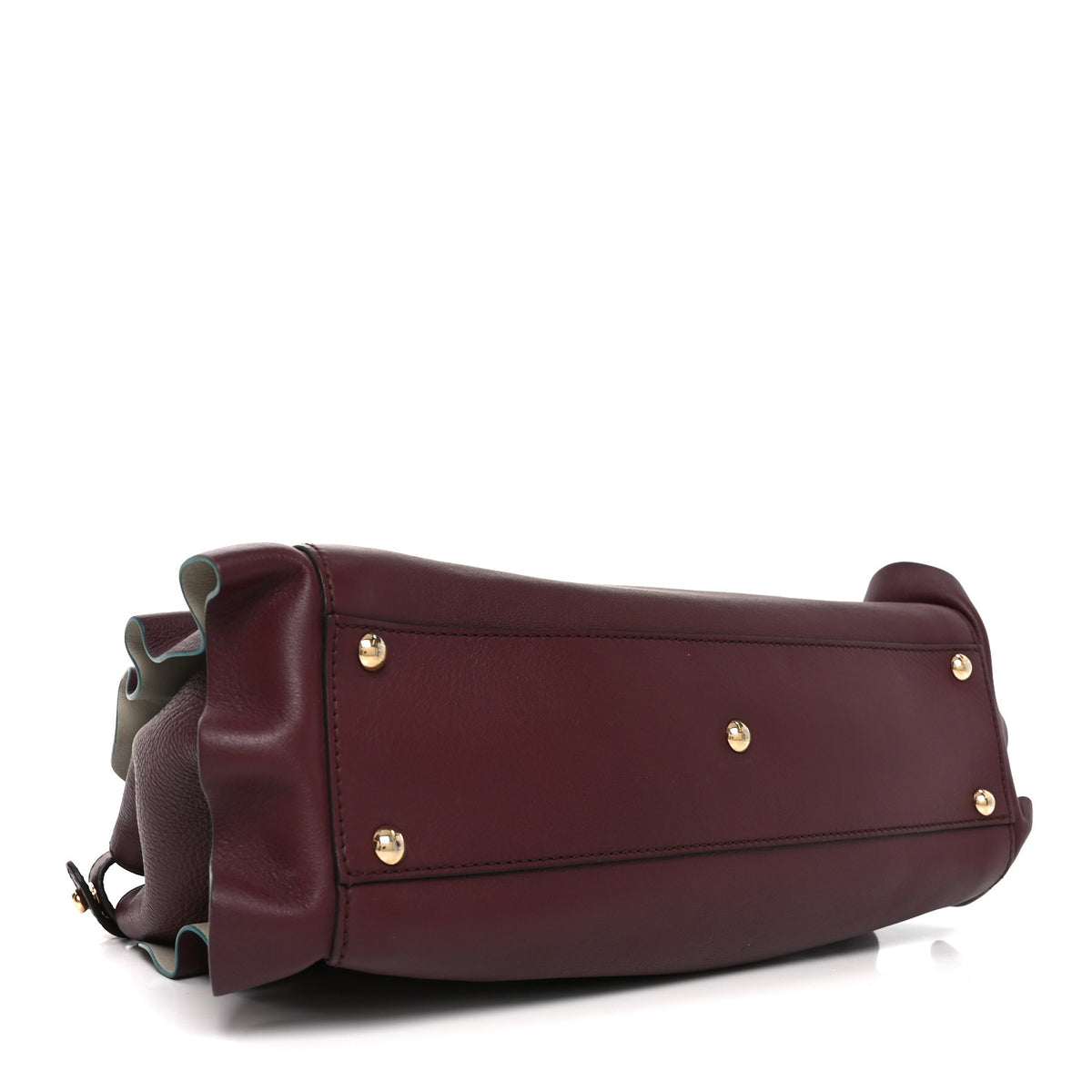 Vitello Seta Waves Bi-Color Medium Peekaboo Iconic Satchel Bordeaux Latte
