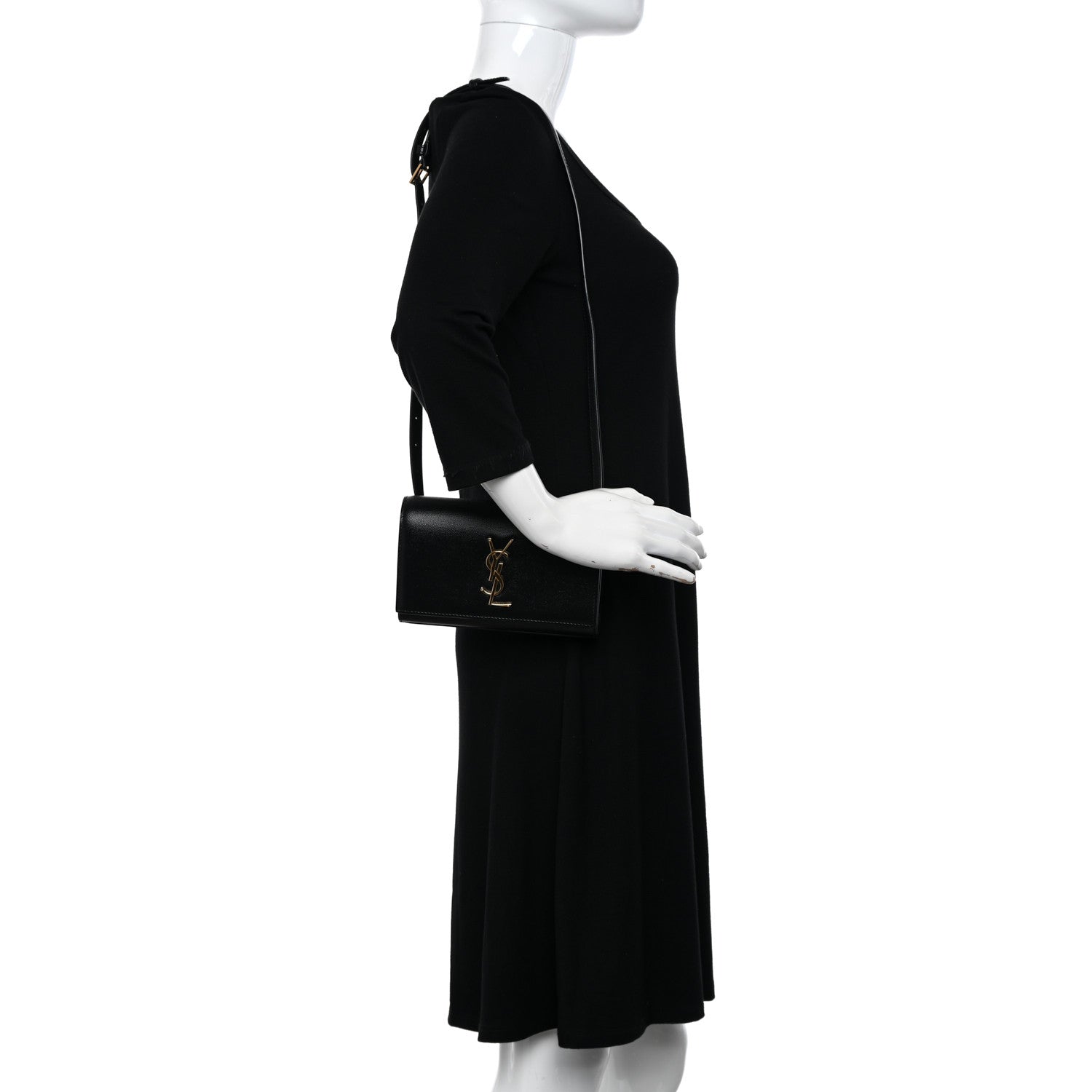 Saint Laurent Grain De Poudre Monogram Kate Belt Bag Black 2 of 11