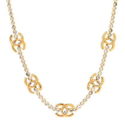 Chanel Metal Crystal CC Marquise Choker Gold 1 of 5