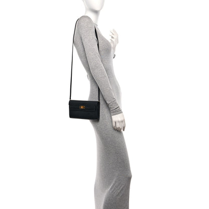 Hermes Chevre Mysore Kelly Wallet To Go Black 2 of 11