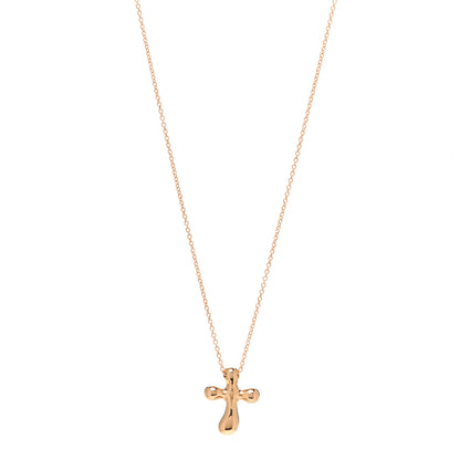 Tiffany 18K Rose Gold 12mm Elsa Peretti Cross Pendant Necklace 1 of 5