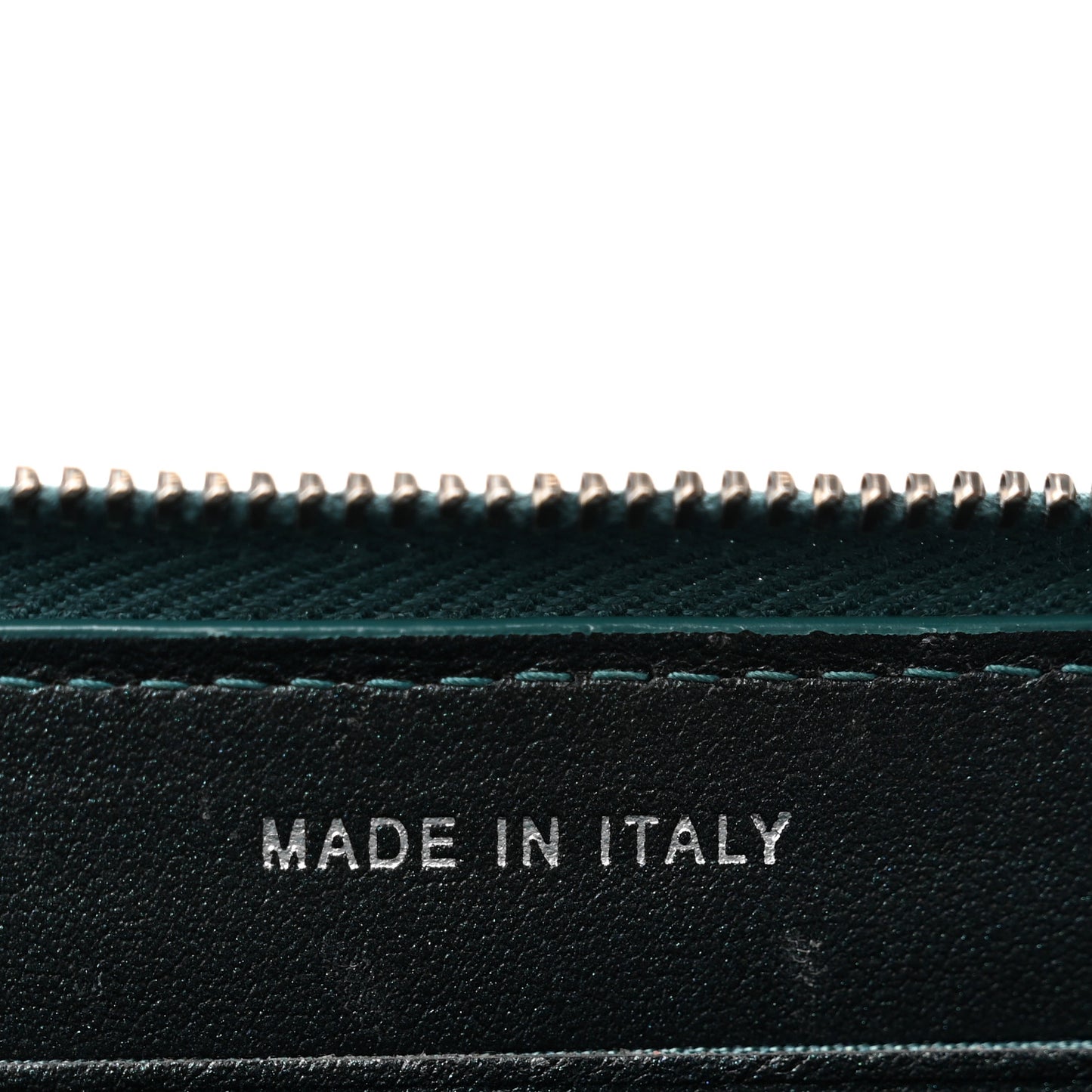 Iridescent Caviar Quilted Medium Filigree Zip Around Wallet Dark Turquoise