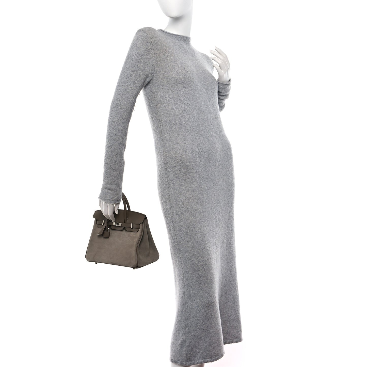 Veau Doblis Swift Grizzly Birkin 25 Gris Caillou Etoupe