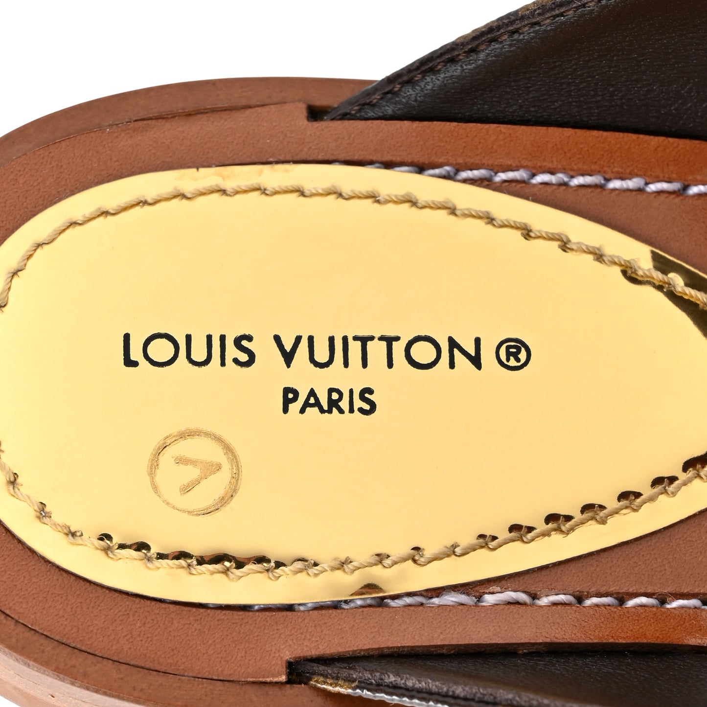 Monogram Sunny Flat Thong Sandals 36 Brown