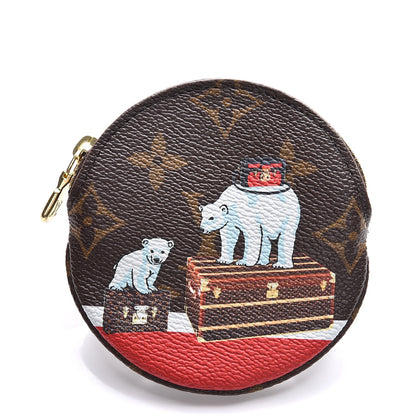 Louis Vuitton Monogram 2017 Christmas Animation Round Coin Purse 1 of 8