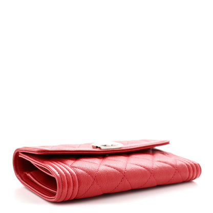 Chanel Caviar Quilted Medium Boy Flap Wallet Red 4 of 8