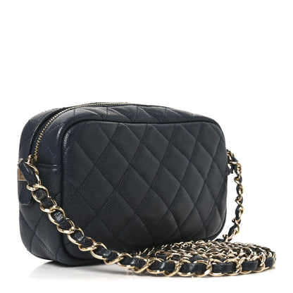Chanel Caviar Quilted Camera Case Navy 3 of 10