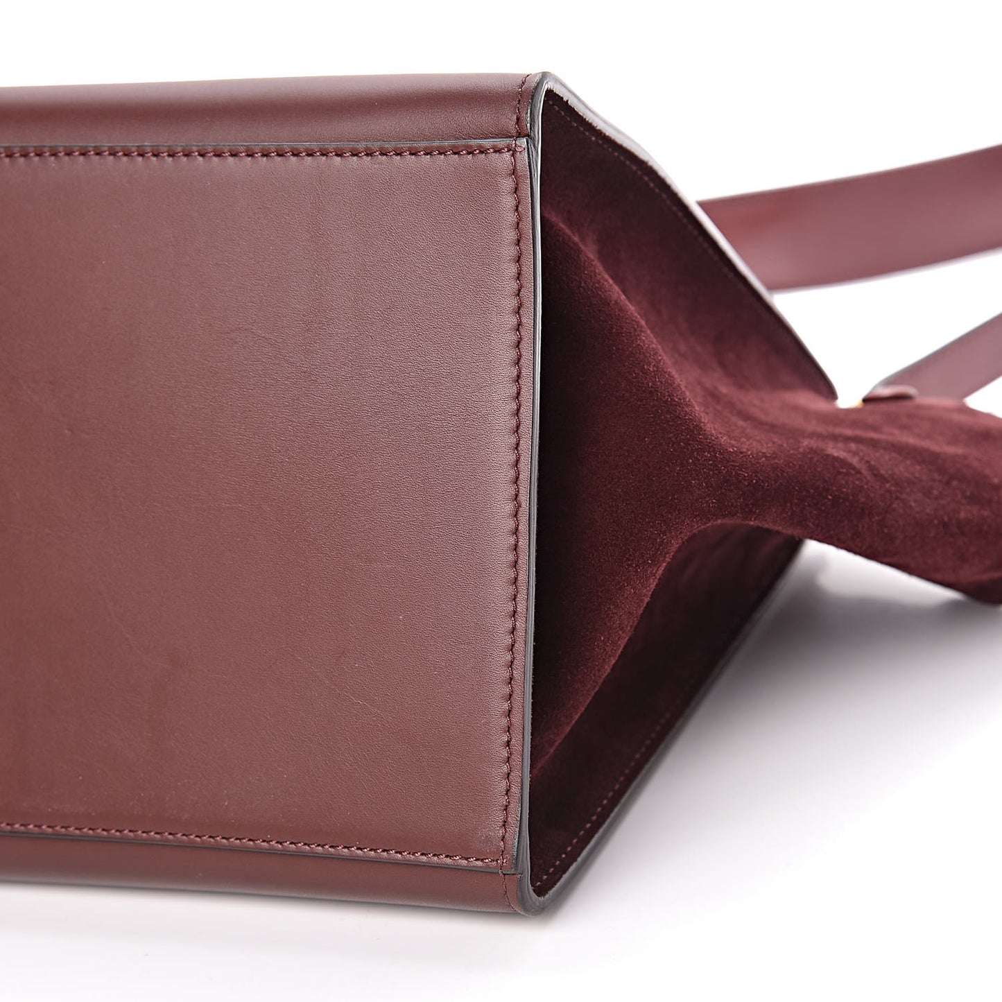 Smooth Calfskin Suede Medium Trapeze Burgundy