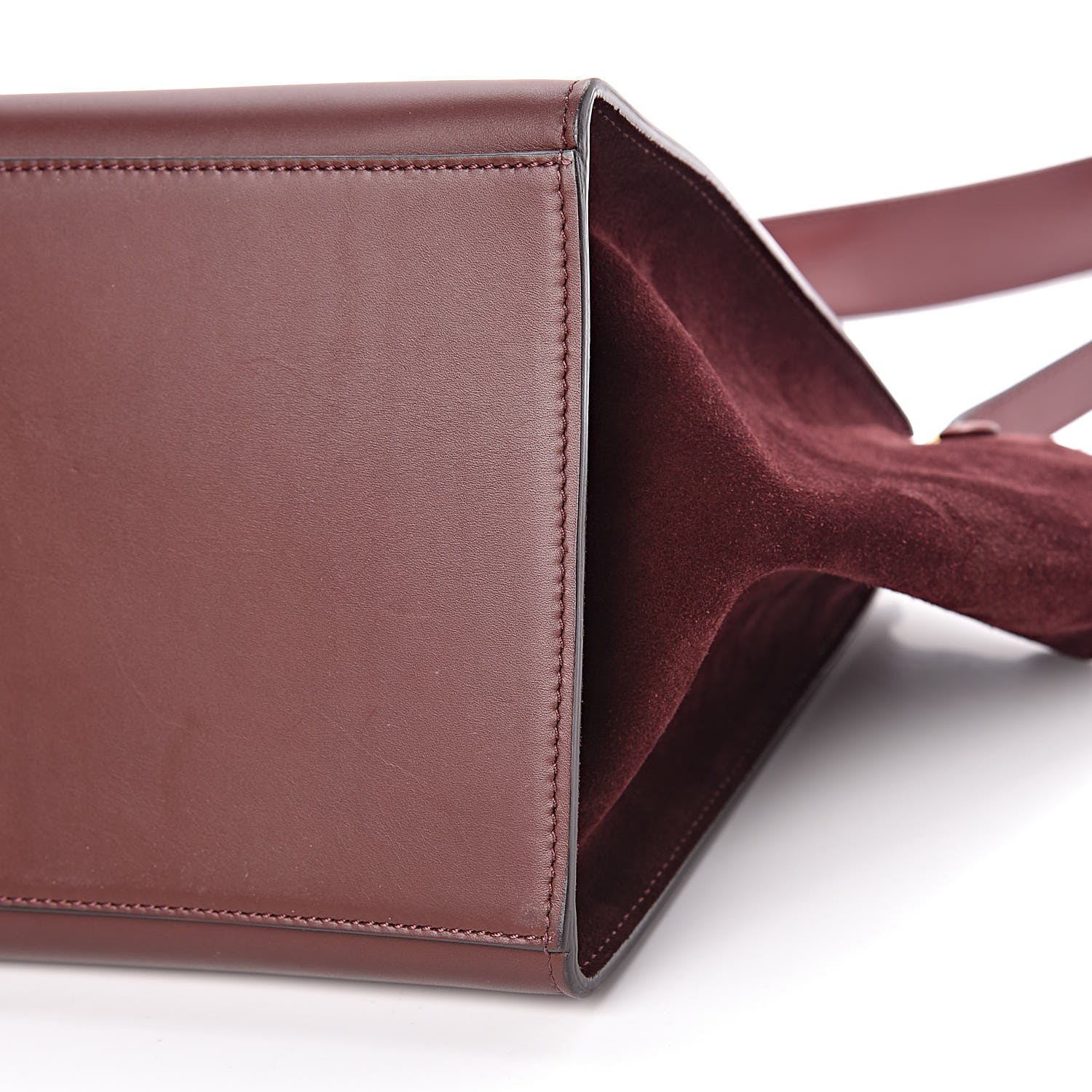Celine Smooth Calfskin Suede Medium Trapeze Burgundy 7 of 9