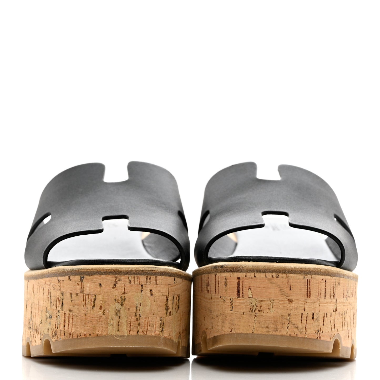 Calfskin Cork Eze 30 Sandals 36 Black