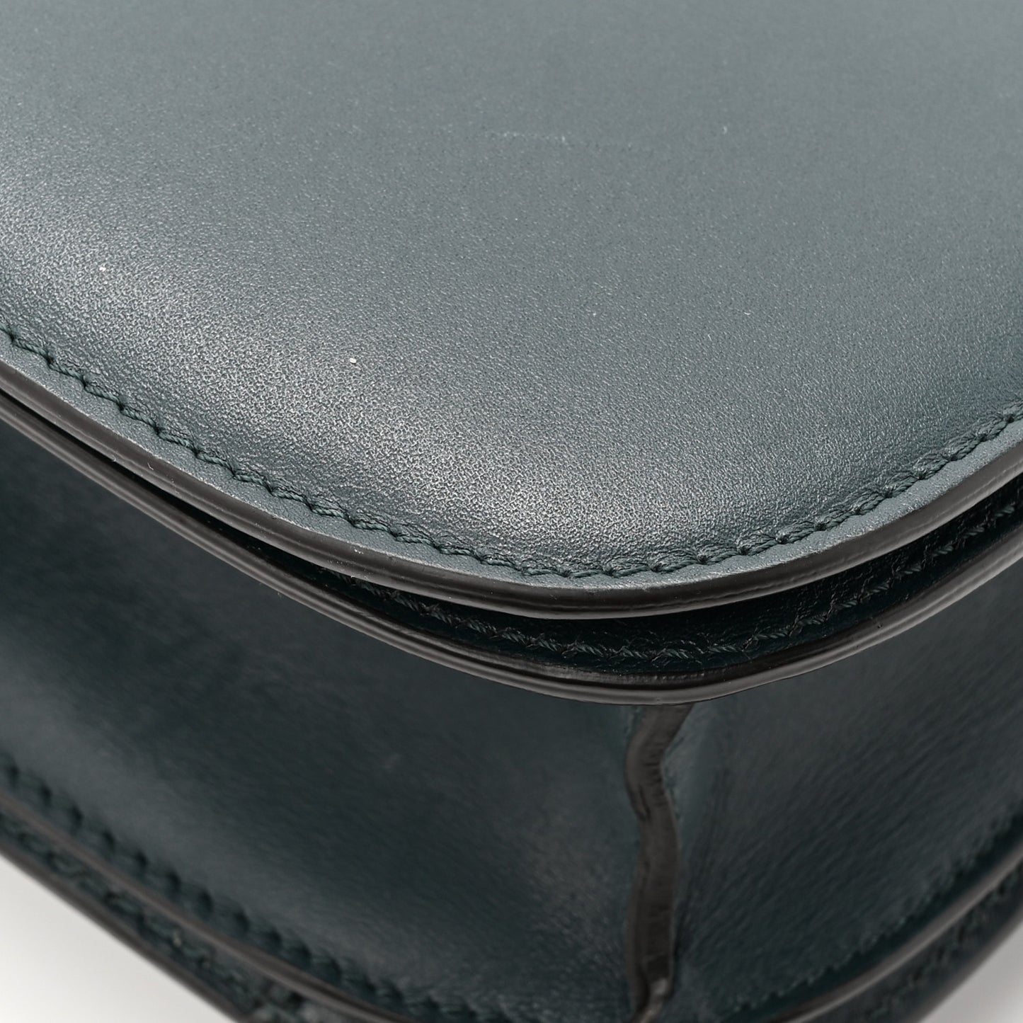 Box Calfskin Medium Classic Box Flap Bag Dark Green