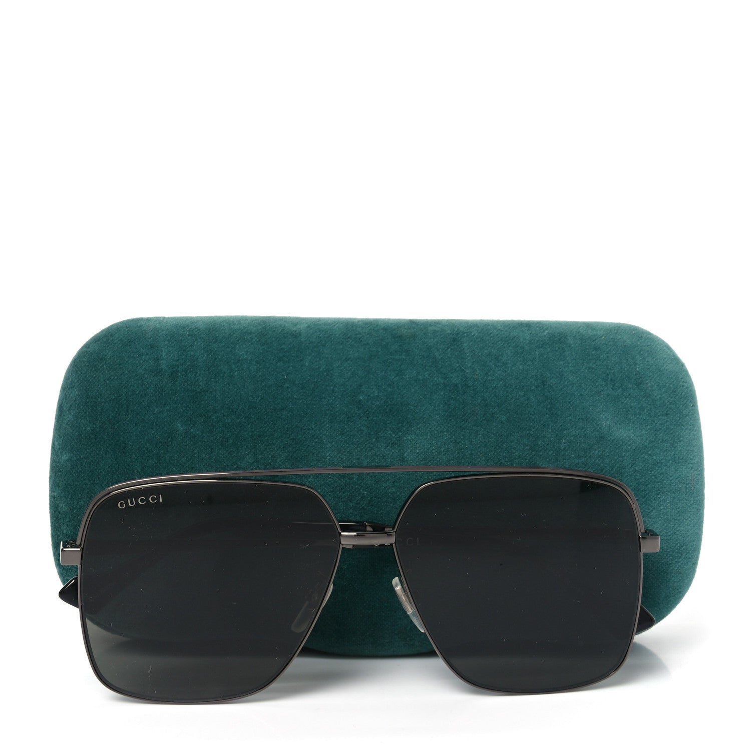 Gucci Metal Web Square Aviator Sunglasses GG1099SA Black 8 of 8