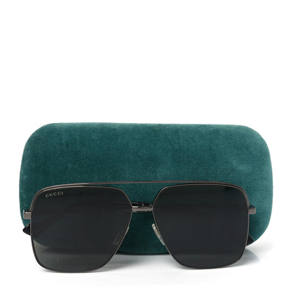 Gucci Metal Web Square Aviator Sunglasses GG1099SA Black 8 of 8