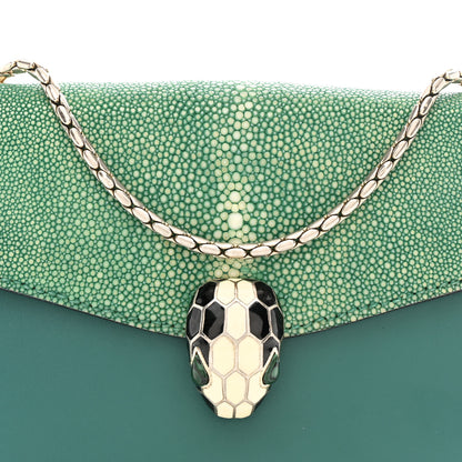 Bulgari Galuchat Calfskin Serpenti Forever Crossbody Bag Green 8 of 10