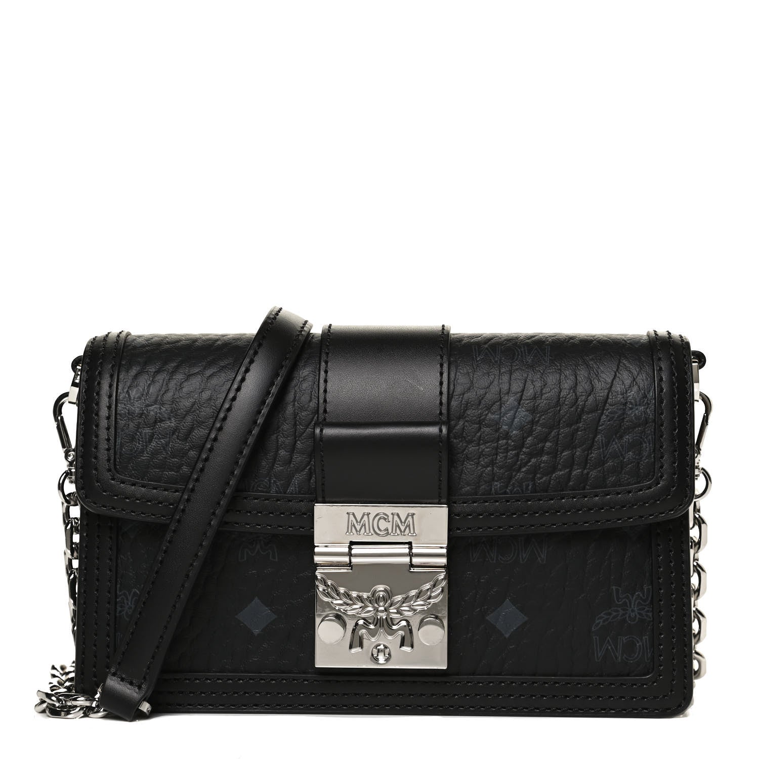 MCM Visetos Mini Tracy Crossbody Bag Black 1 of 11