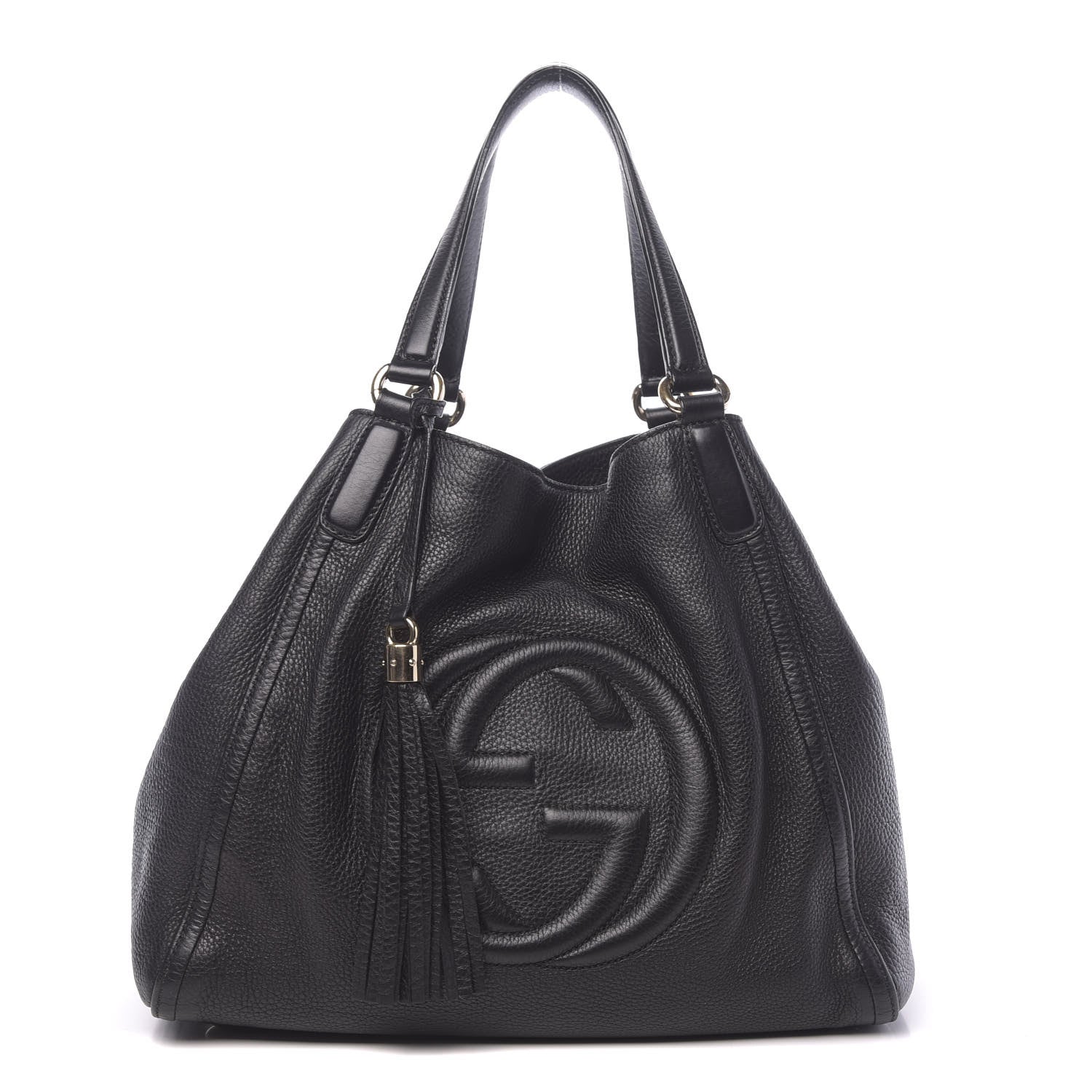 Gucci Pebbled Calfskin Medium Soho Shoulder Bag Black 1 of 19