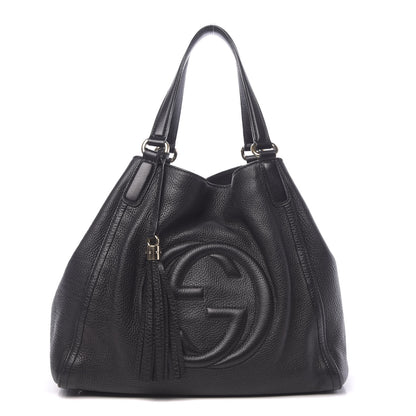 Gucci Pebbled Calfskin Medium Soho Shoulder Bag Black 1 of 19