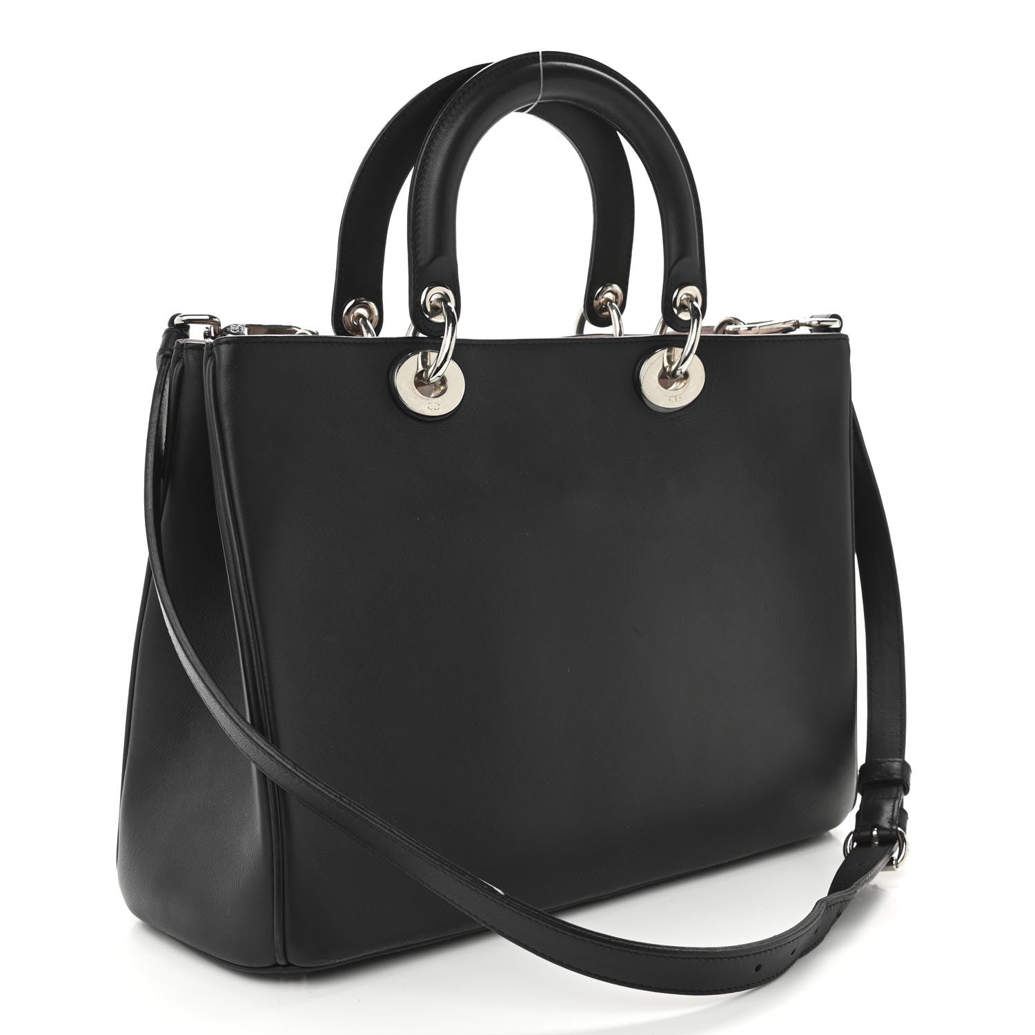 Christian Dior Smooth Calfskin Medium Diorissimo Tote Black Rose Poudre 3 of 12